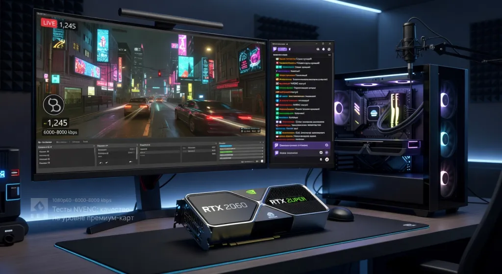 RTX 2060 Super для стриминга на Twitch и YouTube: тесты NVENC и качество кодирования