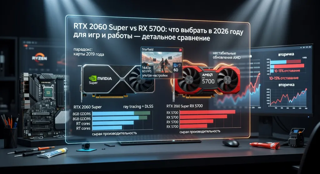 RTX 2060 Super vs RX 5700: что выбрать в 2026 году для игр и работы — детальное сравнение