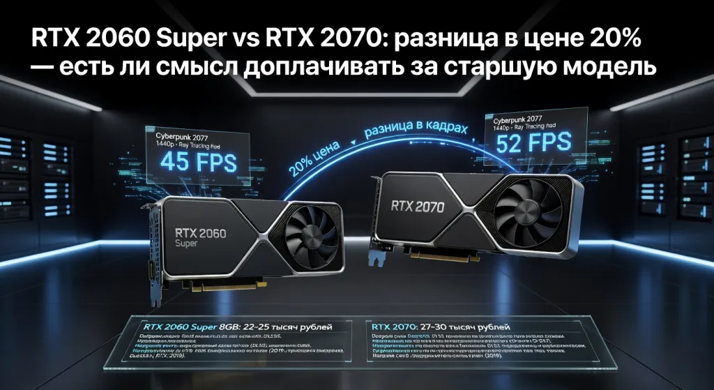 RTX 2060 Super vs RTX 2070: разница в цене 20% — есть ли смысл доплачивать за старшую модель