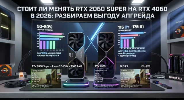 Стоит ли менять RTX 2060 Super на RTX 4060 в 2026: разбираем выгоду апгрейда: что выбрать под свои задачи и бюджет в 2026
