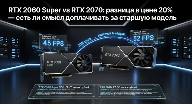 RTX 2060 Super vs RTX 2070: разница в цене 20% — есть ли смысл доплачивать за старшую модель